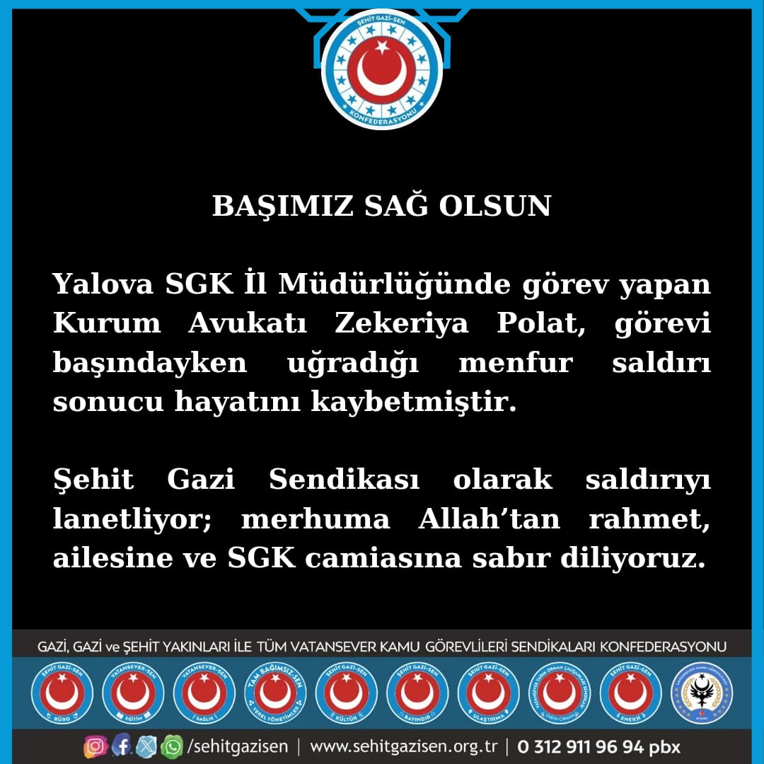 Kamu Görevlisine Silahlı Saldırı | Zekeriya Polat | Şehit Gazi Sendikası